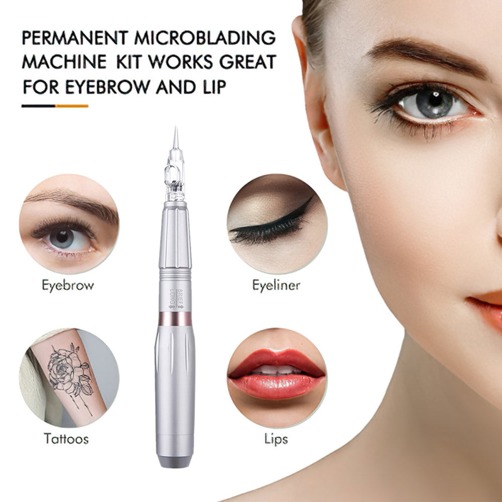 Permanent Makeup Machine Kit Eyebrow Lip Eyeliner Pen With Digital Power Supply