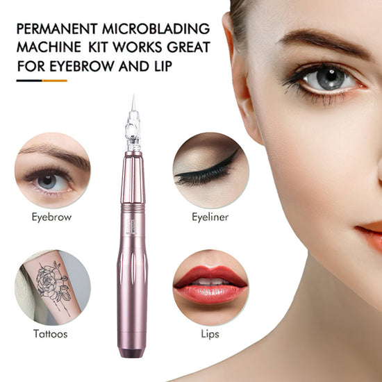 Permanent Makeup Machine Kit Eyebrow Lip Eyeliner Pen With Digital Power Supply