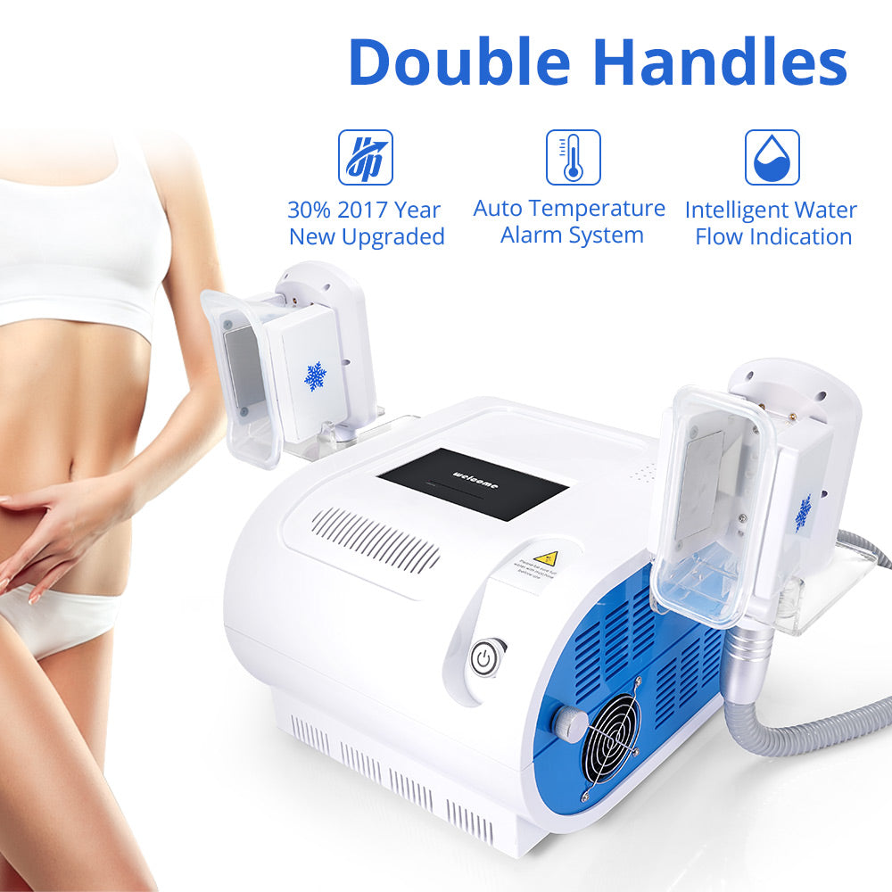 Cryo Two Handles Cooling Vacuum Fat Freezing Cellulite Removal Body Shape Slimming Machine