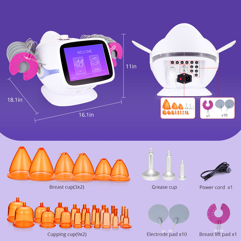 Vacuum Cupping Noninvasive Butt Lifting EMS Pads Machine
