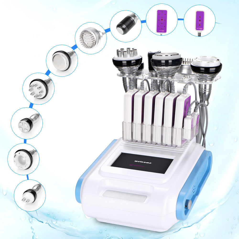 High Quality 9 In 1 Ultrasonic 40K Cavitation Vacuum Radio Frequency Photon Hot&Cold Hammer Laser Slimming