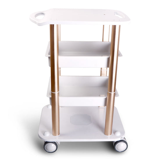 Beauty Salon Trolley Stand Spa Styling Rolling Cart Two Shelf ABS Aluminum - Suerbeaty