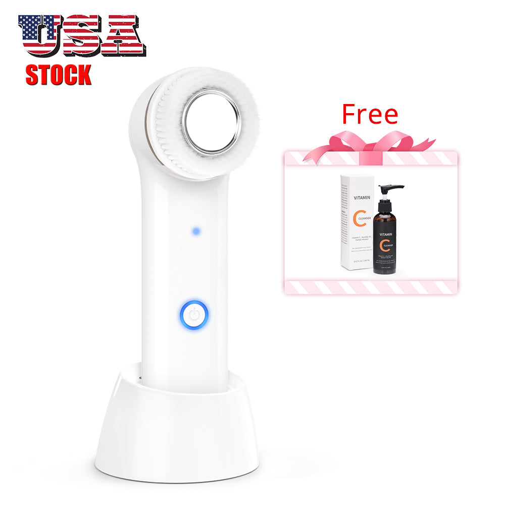 Load image into Gallery viewer, Portable Electric Facial Cleansing Brush+ Vitamin C Brightening Cleanser Set - Suerbeaty
