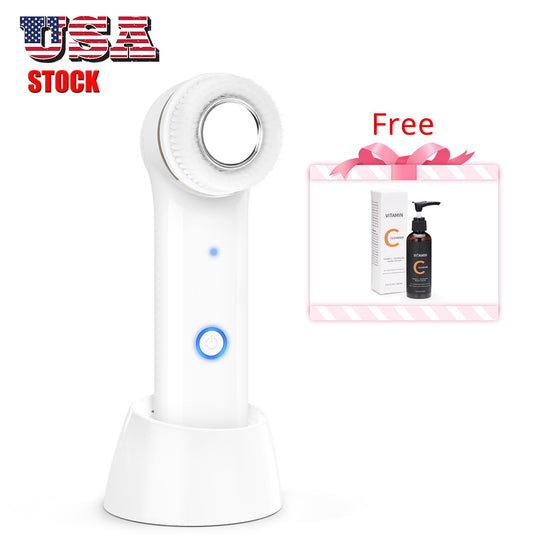 Load image into Gallery viewer, Portable Electric Facial Cleansing Brush+ Vitamin C Brightening Cleanser Set - Suerbeaty
