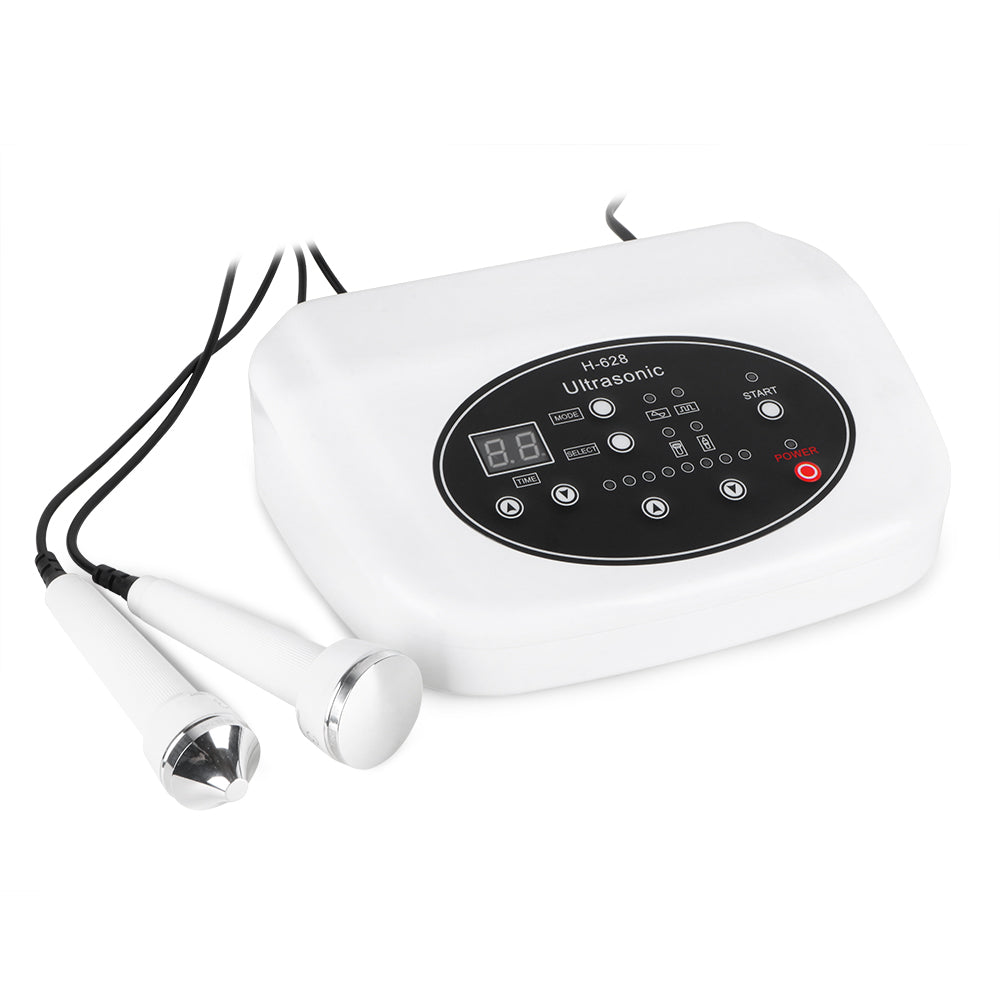 2 Probes Ultrasound Facial Body Skin Massager Therapy Ultrasonic Beauty Machine - Suerbeaty