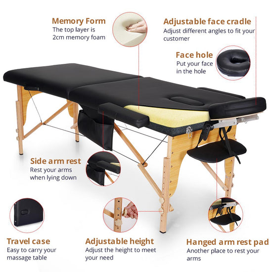 Load image into Gallery viewer, Potable Massage Table Massage Bed for Beauty Spa Memory Foam *OT-bed - Suerbeaty
