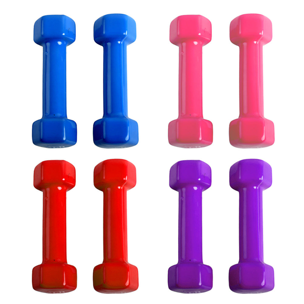 Women Fitness Dumbbells Strencor Vinyl Coated Colorful Hex Hand Weights Dumbbell - Suerbeaty