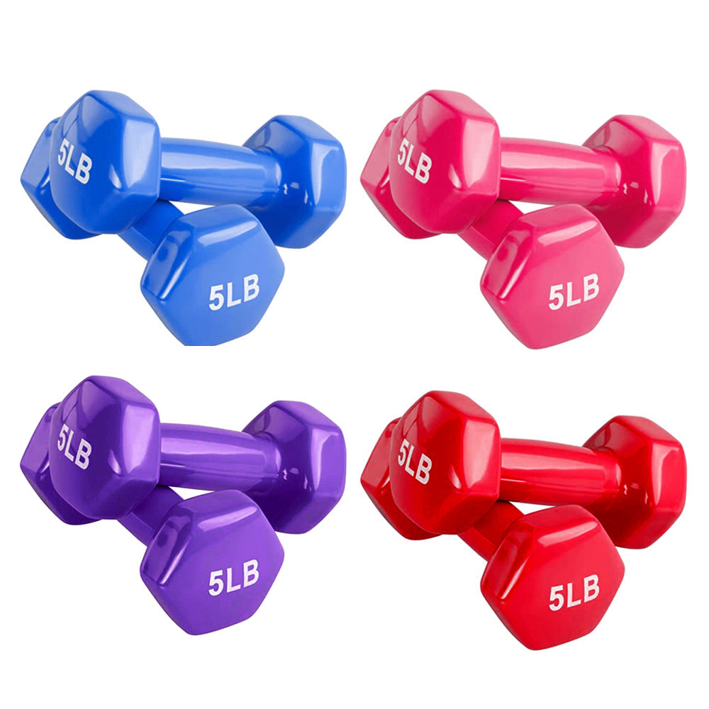 Load image into Gallery viewer, Women Vinyl Coated Hand Weights Colorful Coded Dumbbell Training Fitness Homeuse - Suerbeaty
