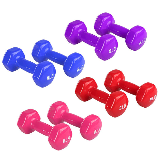 Load image into Gallery viewer, Strencor Vinyl Coated Colorful Hex Hand Weights Dumbbells (Pair) - Select Weight - Suerbeaty

