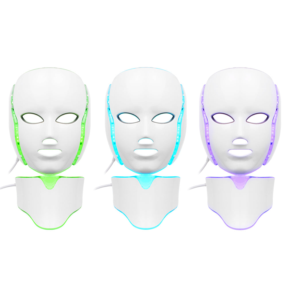 LED Photon Facial&Neck Mask Photodynamic Therapy PDT Skin Rejuvenation ...