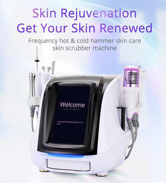 7In1 3D Radio Frequency Skin Tightening BIO Hot&Cold Hammer Skin Care Skin Scrubber Machine - Suerbeaty