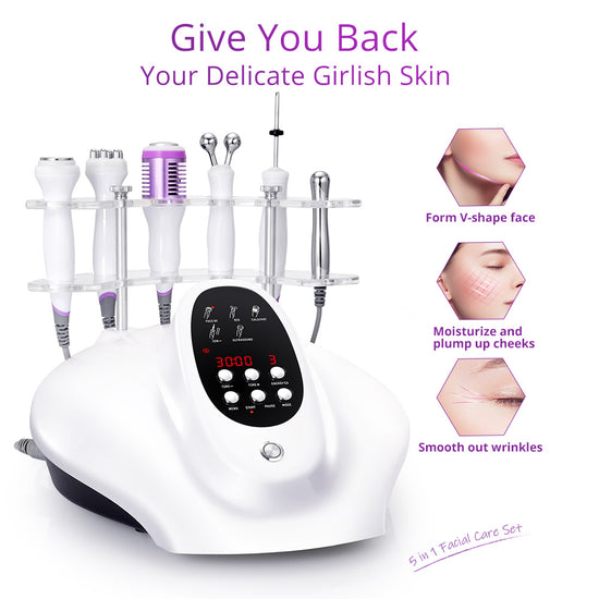 Load image into Gallery viewer, 5IN1 Ultrasound RF Bio Hot&amp;amp;Cold Hammer Skin Care Facial Rejuvenation Skin Lift - Suerbeaty
