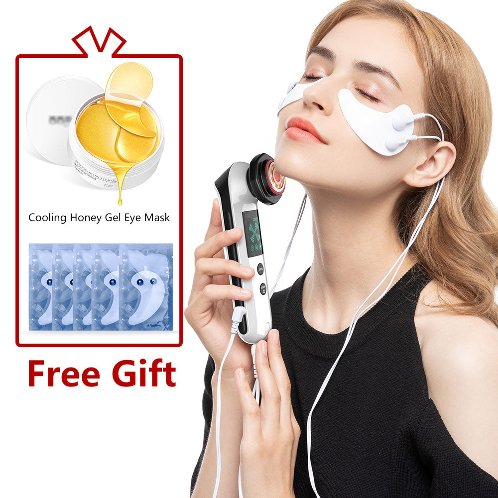 5In1 Vibration Face Lifting Massager LED Photon RF Eye Patches&Collagen Eye Mask - Suerbeaty