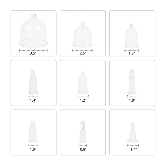 150ML XL Cups Cupping Machine Body Massage Breast/Butt Enlargement Vacuum Therapy Large Cups - Suerbeaty